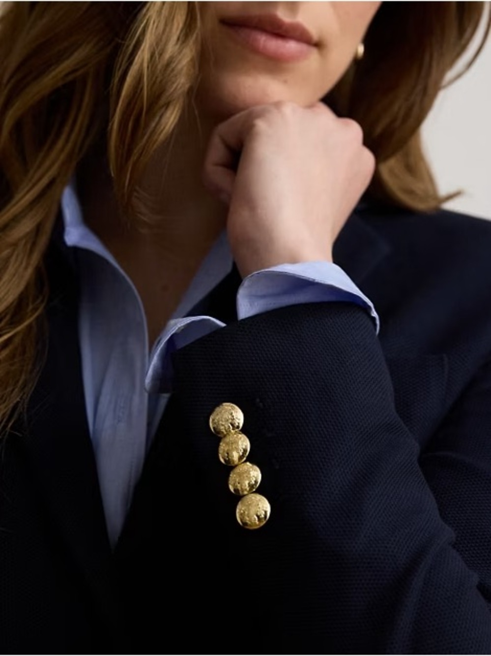 Lauren Ralph Lauren Bullion Jacquard Blazer Lauren Navy - Picture 6 of 7